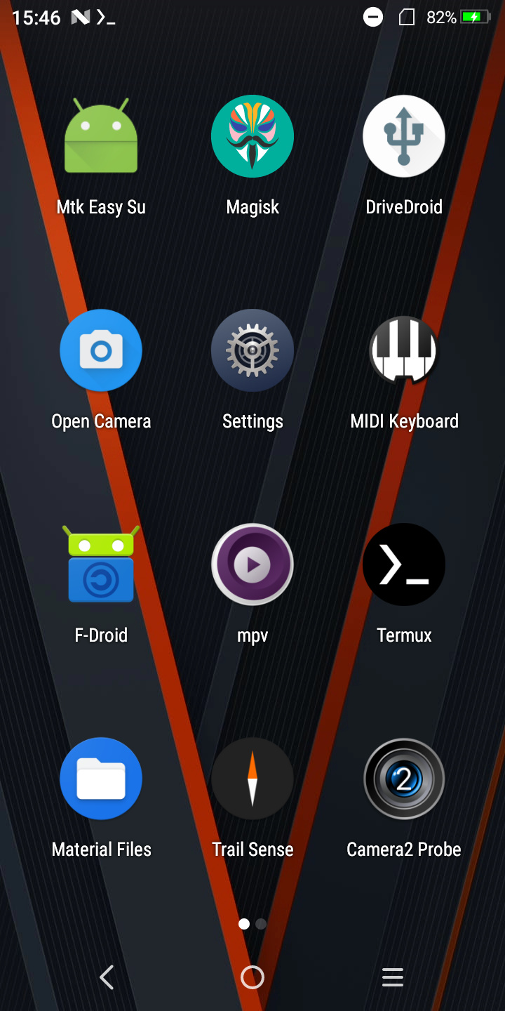 The SUNMI V2 launcher, a normal-looking Android launcher